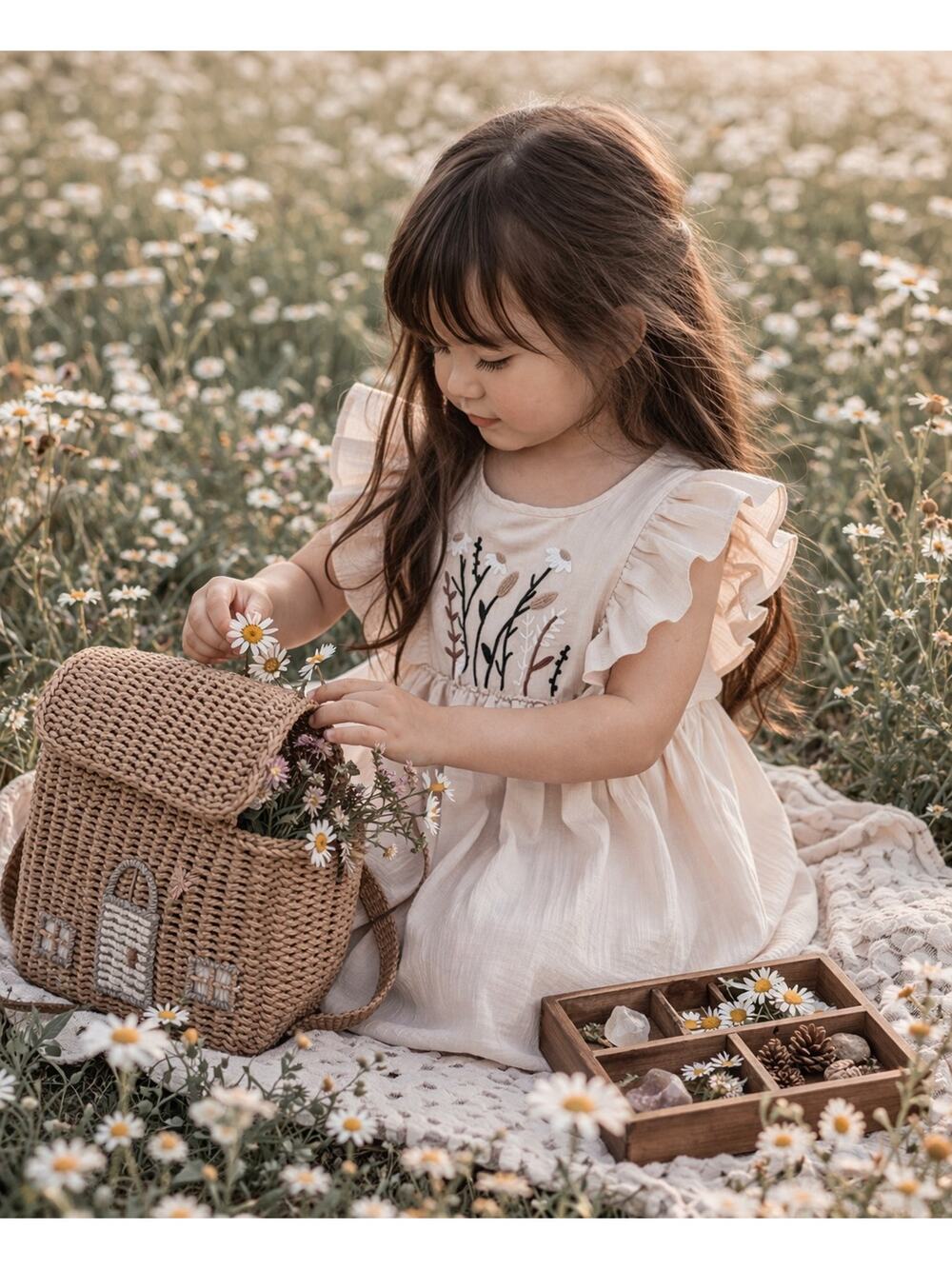 Lost In The Meadow Embroidered Floral Fluttery Pinafore Dress 3/4